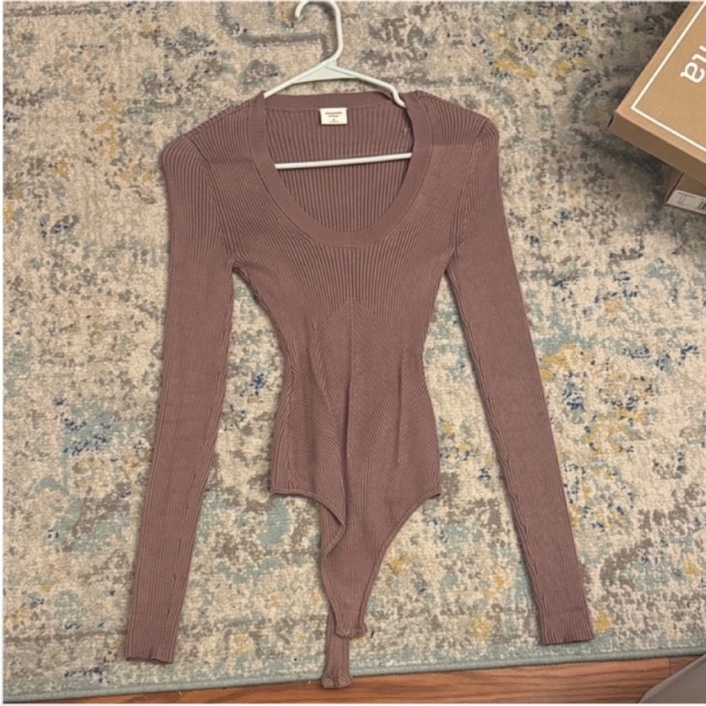 Abercrombie scoop neck Ribbed Bodysuit